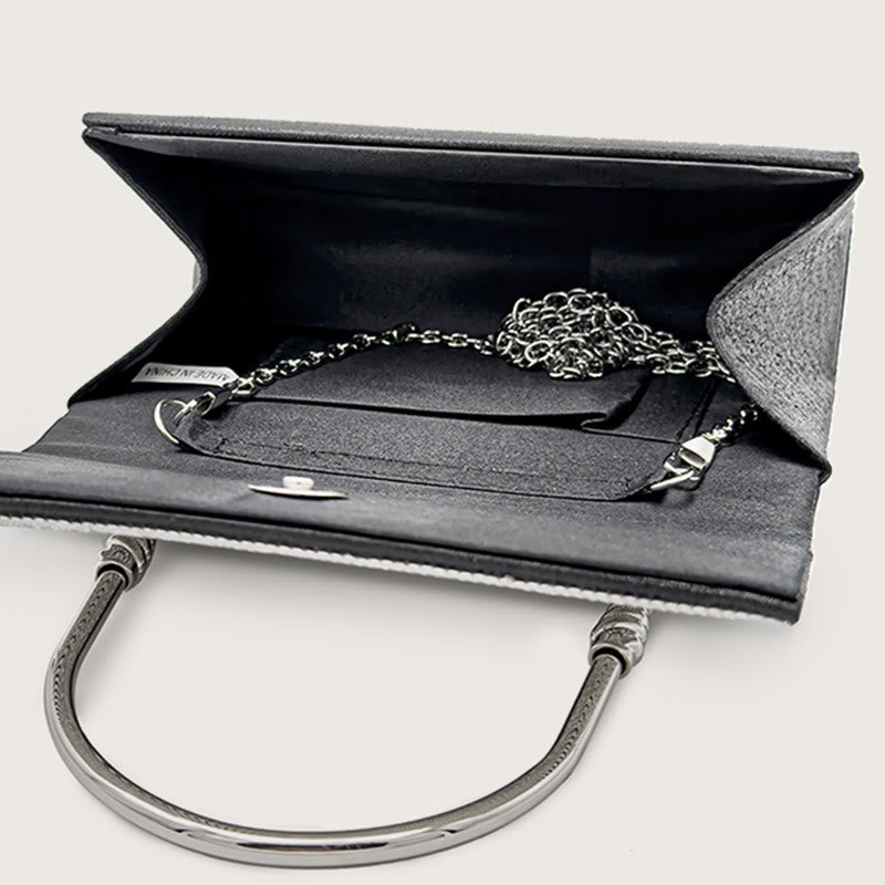 Abendtasche für Damen Glitzer Diamant Leder Leichte Handgelenktasche
