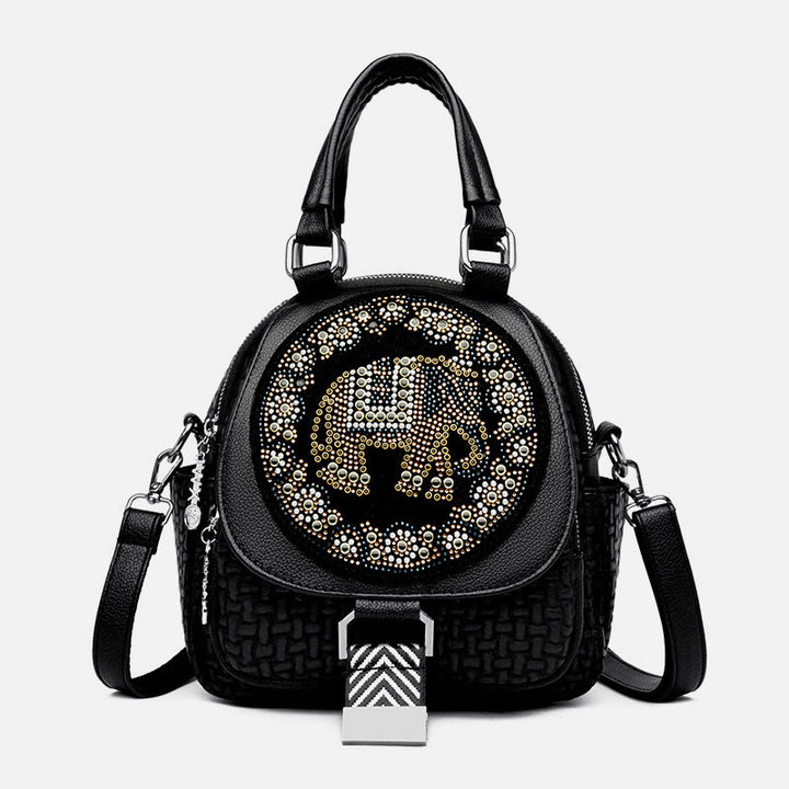 Multifunktionaler Reiserucksack für Damen mit Clamshell-Schnalle und weichem Leder