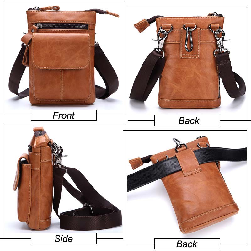 Multifunktions-Gürteltasche aus Leder für Herren 