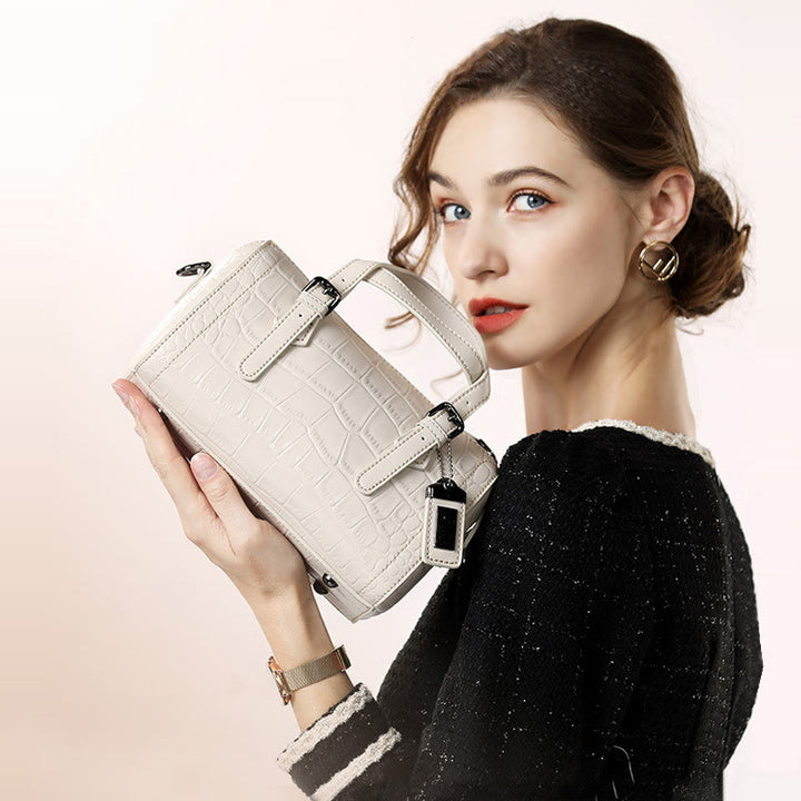 Krokodildruck Leder Handtasche Business Commuter Damen Umhängetasche