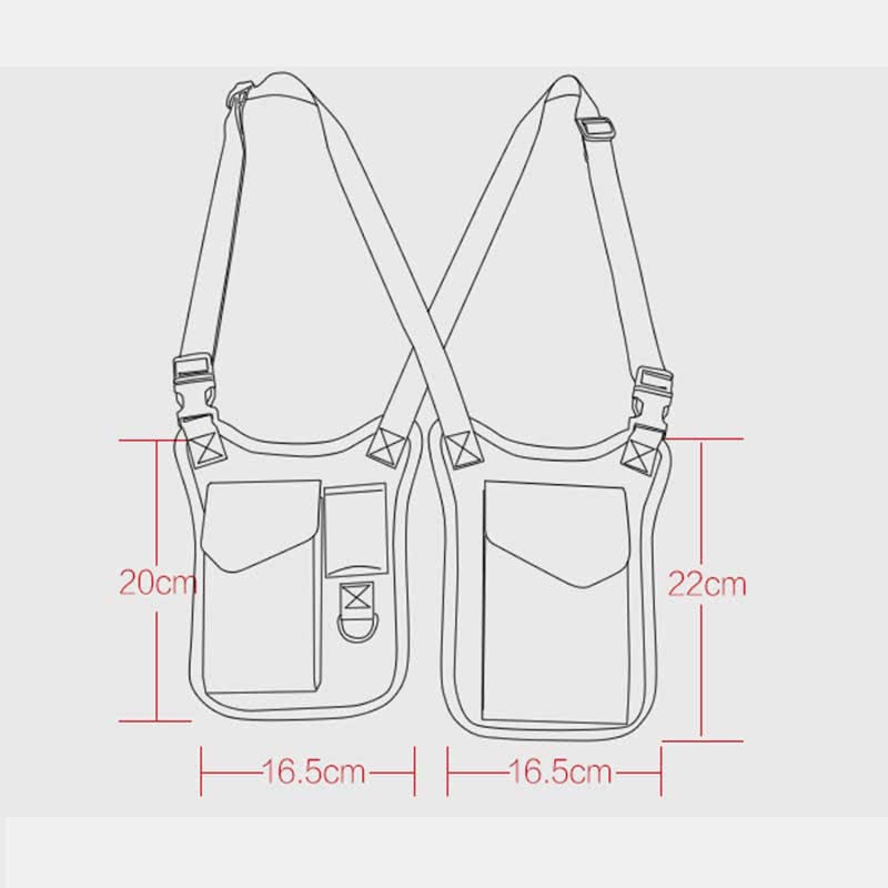 Diebstahlsichere, versteckte Unterarmgurt-Geldbörse aus Nylon mit Holstertasche und doppelter Schultertasche