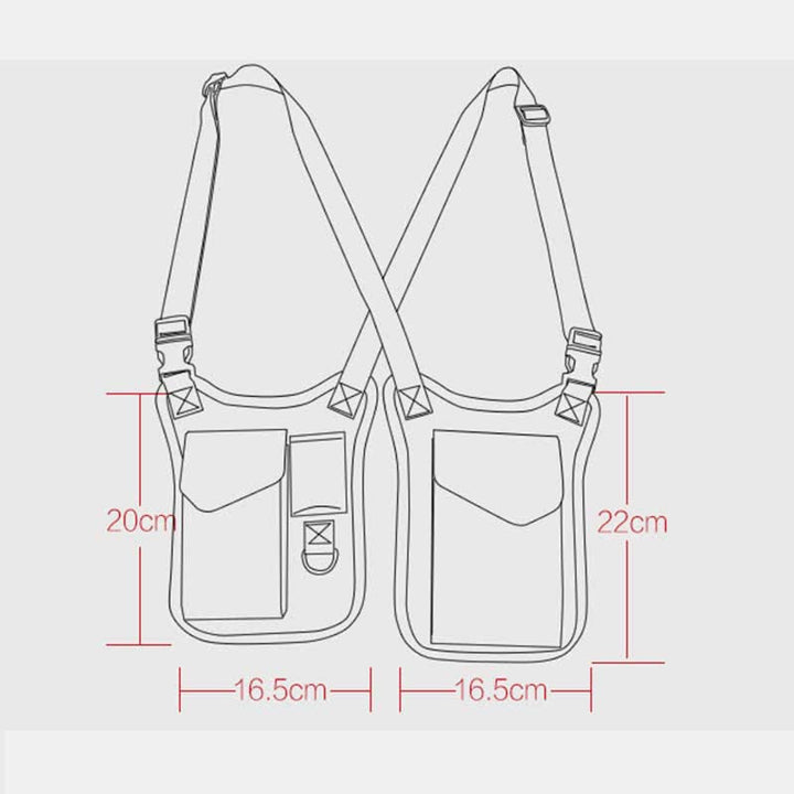Diebstahlsichere, versteckte Unterarmgurt-Geldbörse aus Nylon mit Holstertasche und doppelter Schultertasche