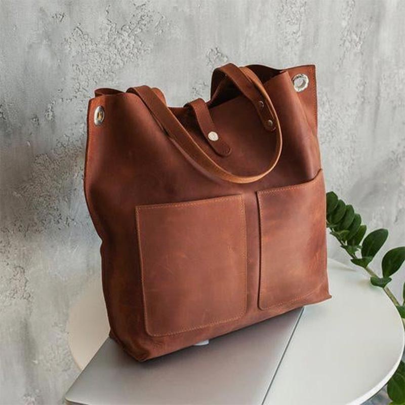 Vintage Ölwachs Leder Crossbody Schultertasche Arbeit Totes für Frauen Geldbörse Handtasche