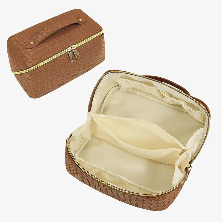 Kosmetiktasche für Damen, Reise, wasserdicht, Make-up-Tasche aus PU-Leder