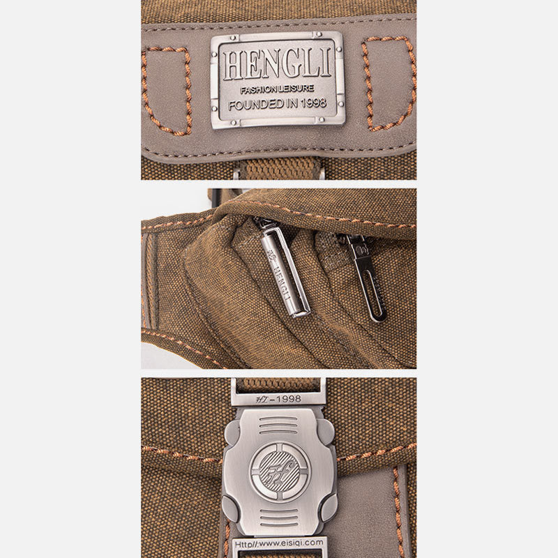 Canvas-Hüfttasche für Männer, kleine Umhängetasche im Retro-Stil, Halbmond-Tasche