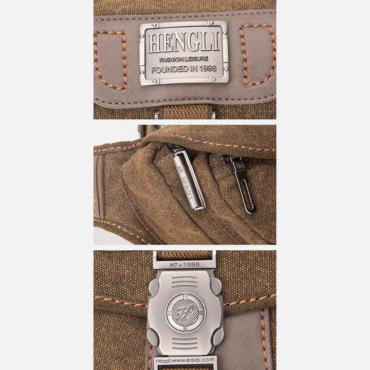 Canvas-Hüfttasche für Männer, kleine Umhängetasche im Retro-Stil, Halbmond-Tasche