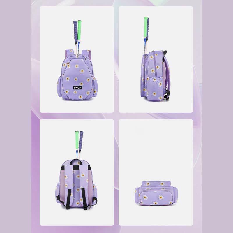 Badminton-Rucksack für Teenager mit Blumendruck, Sportschlägertasche