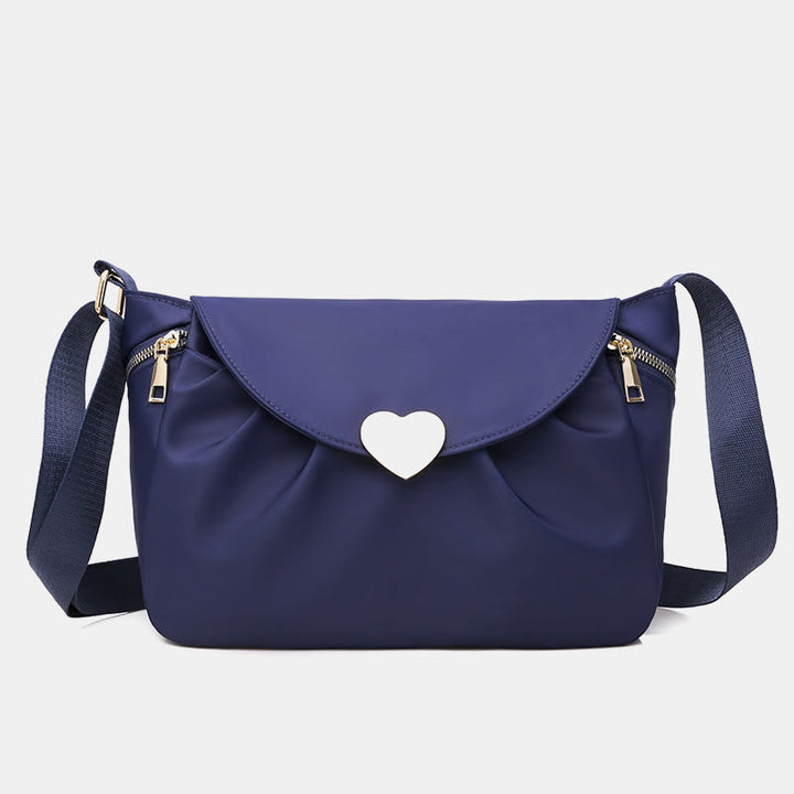Umhängetasche für Damen mit Herzschnalle, wasserdichte Oxford-Tasche