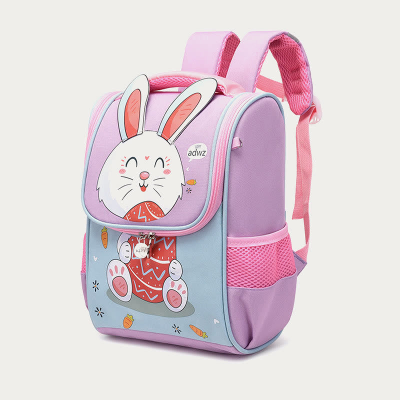 Cartoon-Rucksack für Kinder mit Tierdruck, Wirbelsäulenschutz, Schultasche