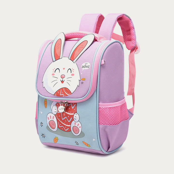 Cartoon-Rucksack für Kinder mit Tierdruck, Wirbelsäulenschutz, Schultasche