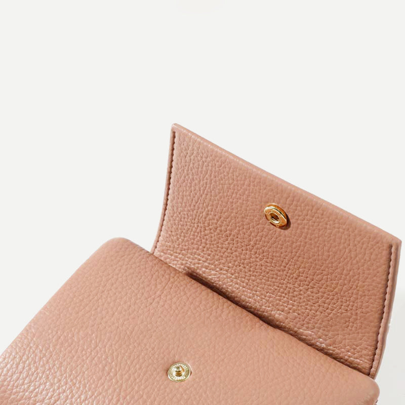 Mini-Geldbörse für Damen aus PU, zweifach gefaltet, kurze Brieftasche mit mehreren Kartenfächern