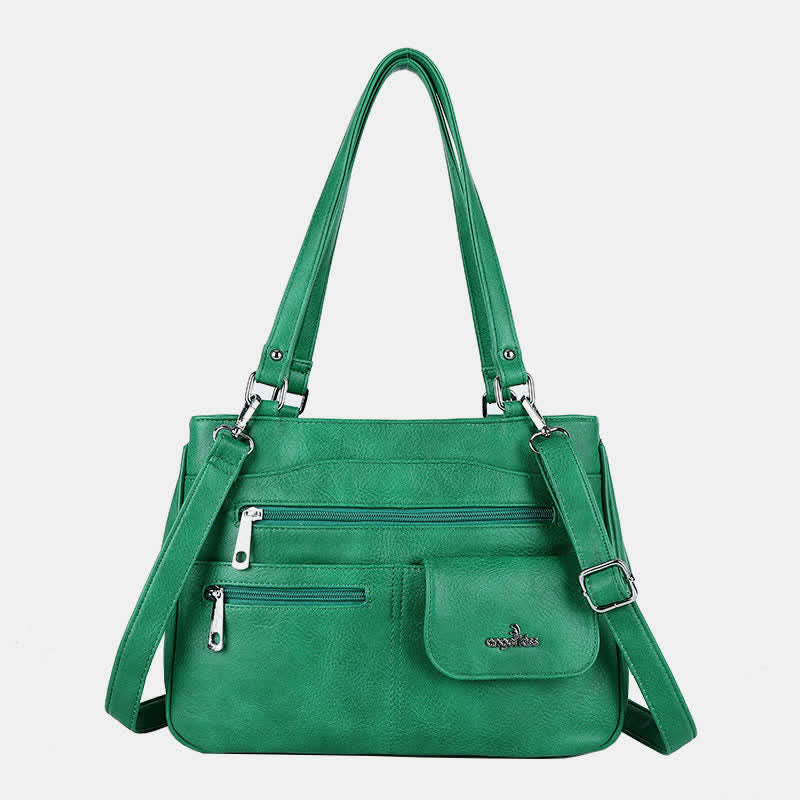 Schultertasche aus Kunstleder mit schweren Taschen und großer Kapazität