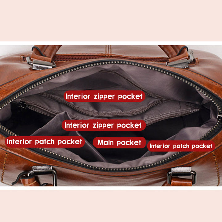Multifunktionale Einkaufstasche mit großem Fassungsvermögen im Vintage-Stil mit Nieten