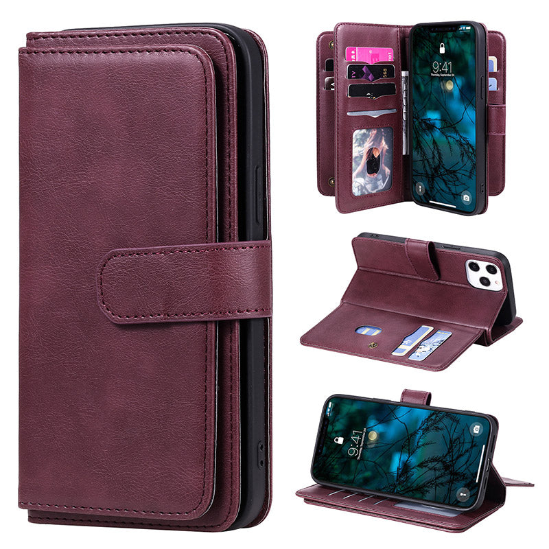 iPhone-Wallet-Hülle, leichtes Flip-Case mit Kreditkartenfach