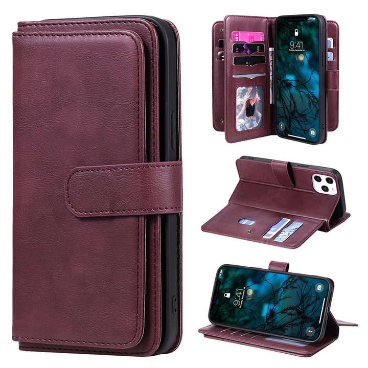 iPhone-Wallet-Hülle, leichtes Flip-Case mit Kreditkartenfach