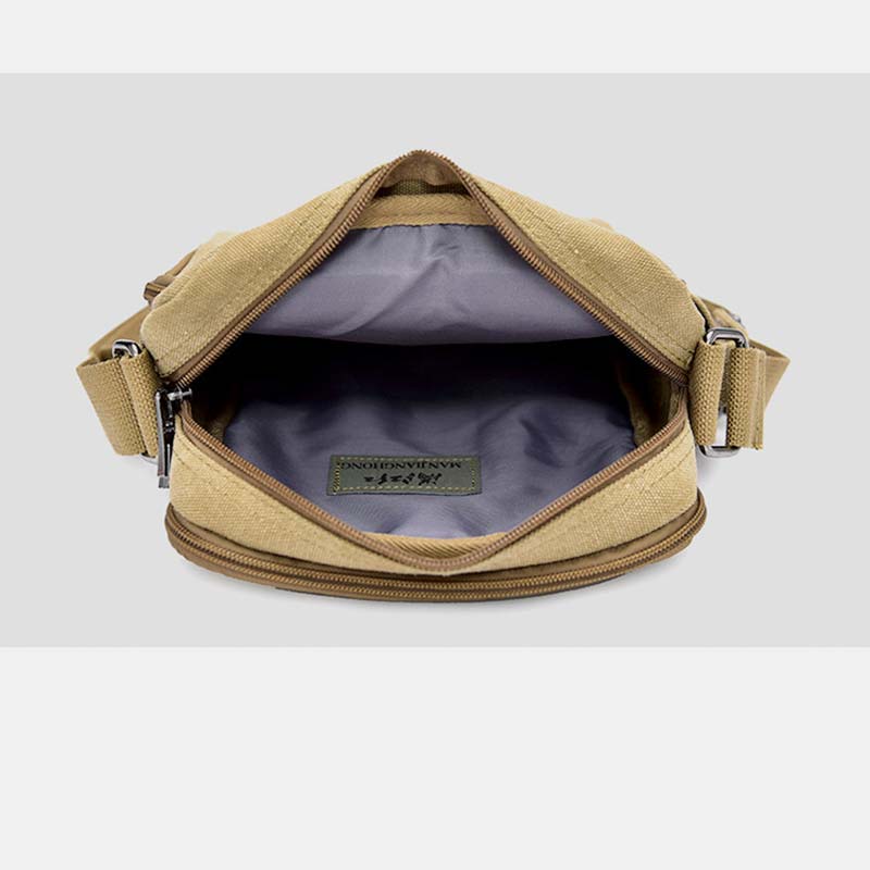 Vintage Canvas Mini Crossbody Umhängetasche Männer kleine Geldbörsen mit Multi-Slot