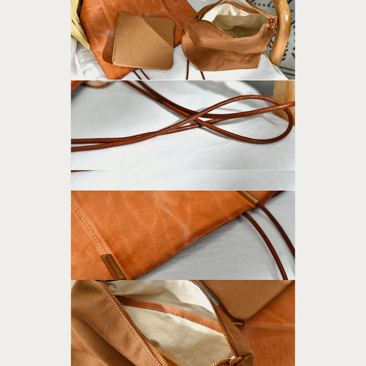 Handgemachte Einkaufstasche für Frauen große Kapazität Retro einfache Tasche