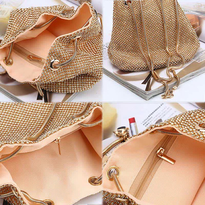 Glitzernde Umhängetasche, Geldbörse, Handtasche, Kristalle, Abendtasche für Frauen und Mädchen