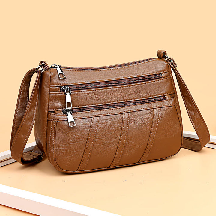 Gesteppte, solide Geldbörse, klassische, vegane Leder-Umhängetasche, minimalistisch, für Damen