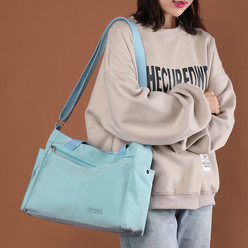Minimalistische Tragetasche für Damen, große Handtasche aus Nylon für die Schule und Fitness