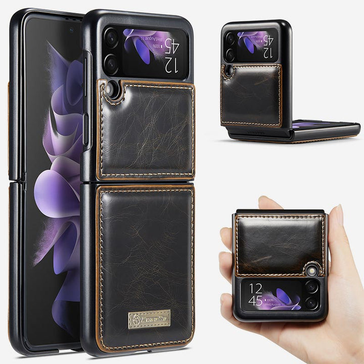 Samsung Galaxy Z Flip 3, Z Flip 4 Handyhülle Handgemachte Handytasche aus Leder