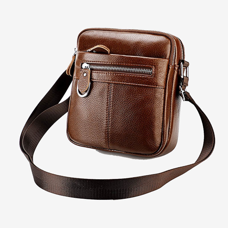 Umhängetasche für Herren, minimalistisch, aus echtem Leder, einzelne Schultertasche