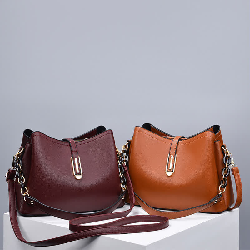 Umhängetasche für Damen, elegante Handtasche aus PU mit großem Fassungsvermögen
