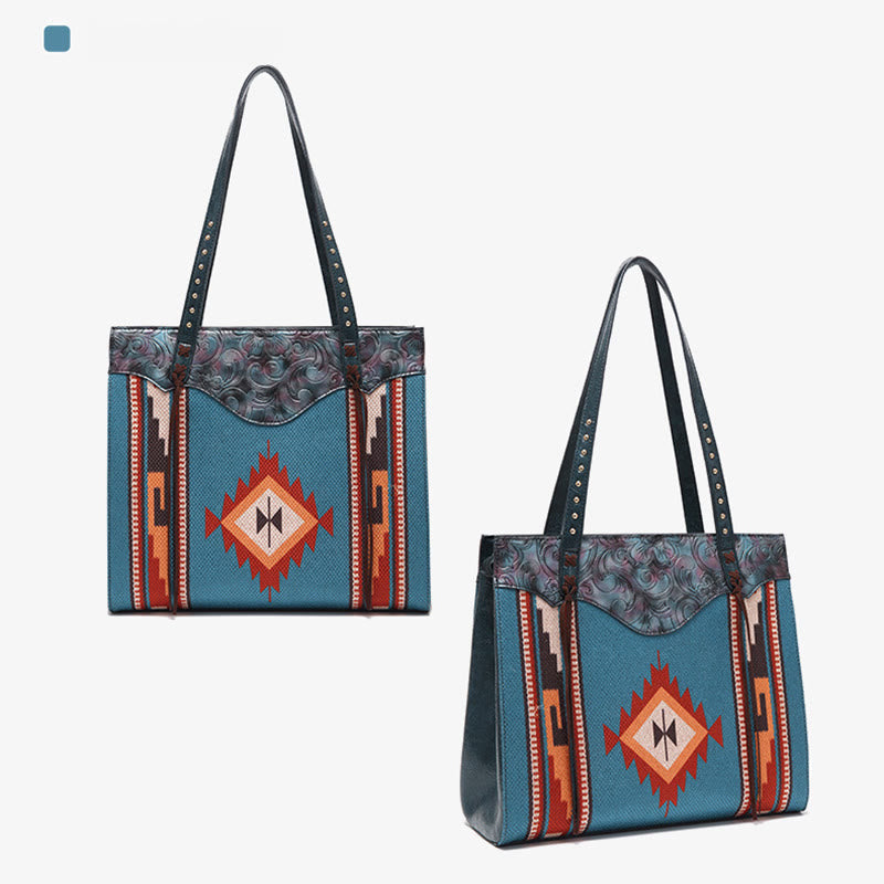 Vintage Bohemian Tote Damen Klassische Baumwolle Leinen Unterarm Schultertasche