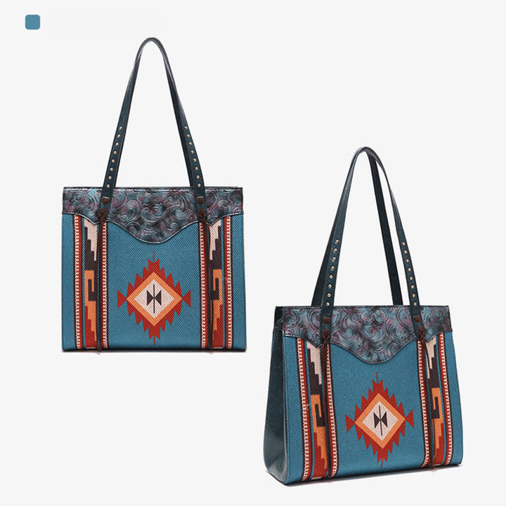 Vintage Bohemian Tote Damen Klassische Baumwolle Leinen Unterarm Schultertasche