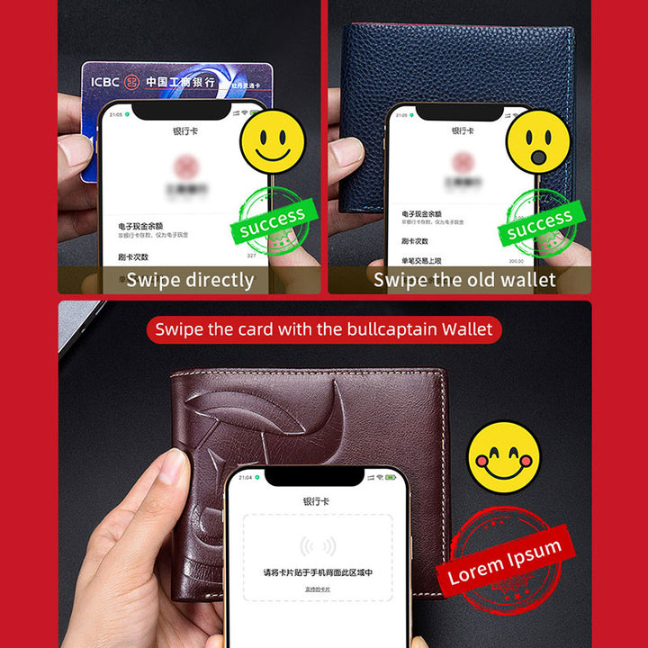 RFID-blockierende Vintage-Geldbörse mit mehreren Steckplätzen und Prägung