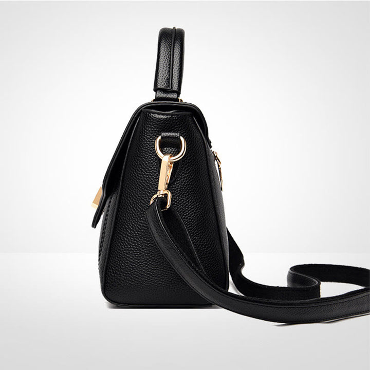 Klassische Tragetasche für den Weg zur Arbeit, minimalistische kleine Lederhandtasche