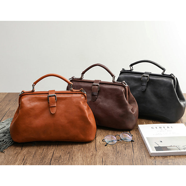 Handgemachte Retro-Handtasche aus echtem Leder