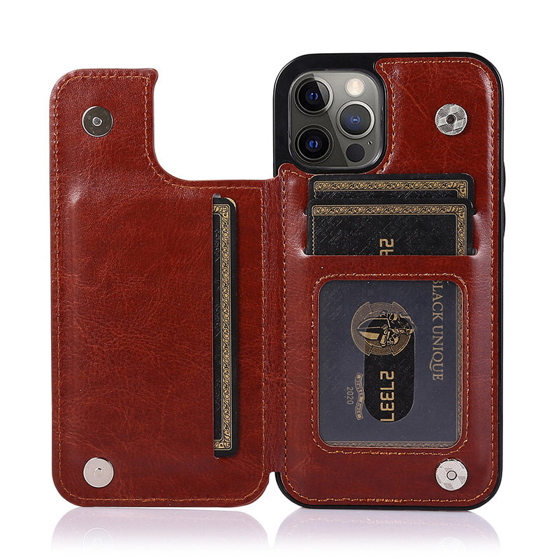 Kompatibel mit iPhone 13 Pro Max Wallet Case Doppelter Magnetverschluss mit Kartenhalter