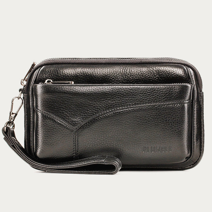 Echtes Leder Clutch Portemonnaie Geräumige Organisierte Handgelenk Geldbörse Fit 7,9" Handy