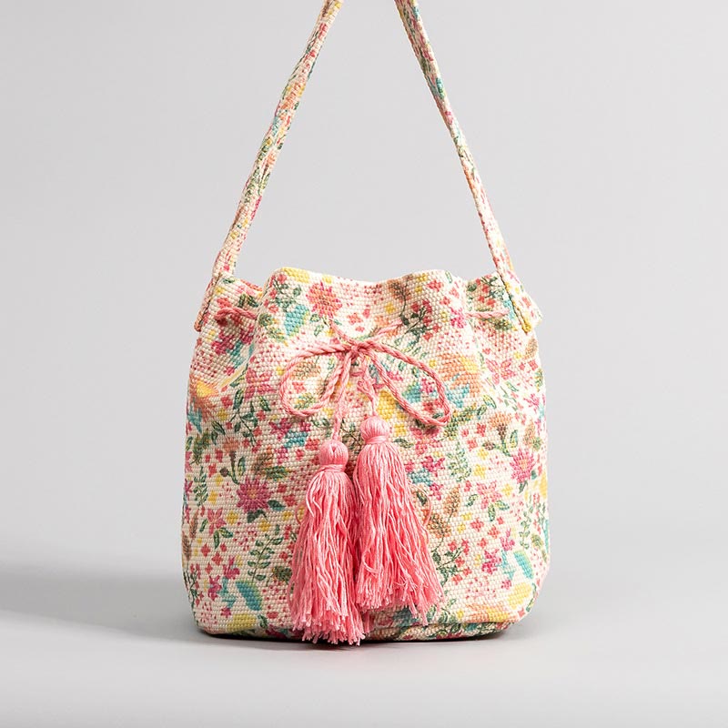 Umhängetasche für Damen im Bohemian-Stil, lässige Einkaufstasche aus Segeltuch