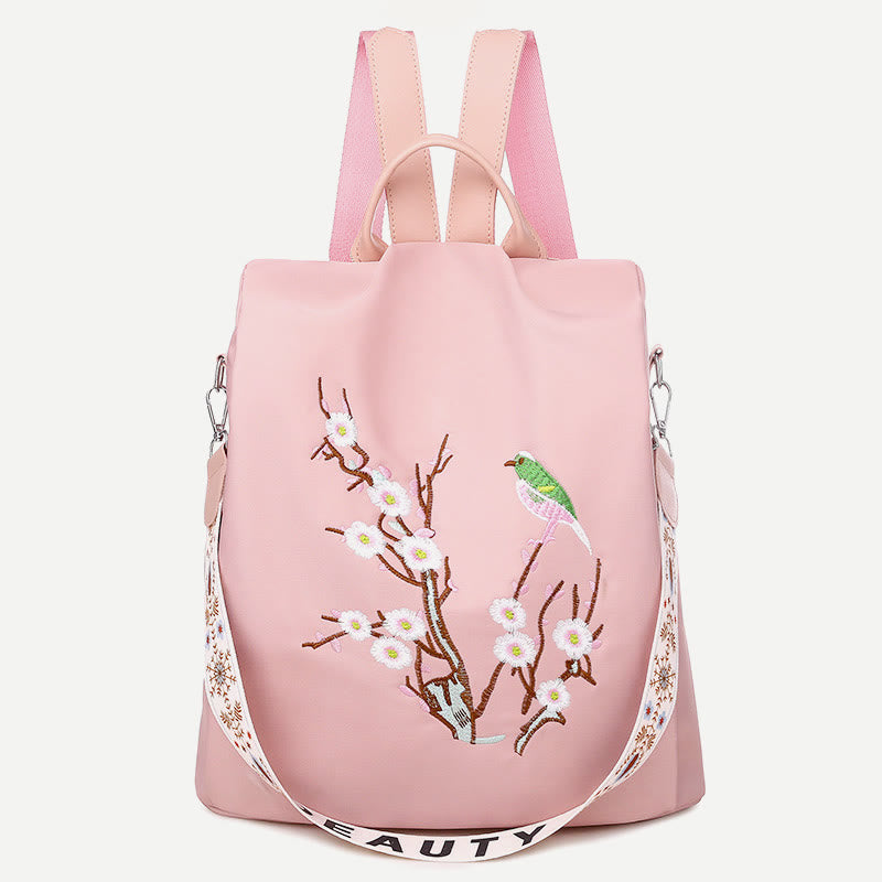 Rucksack für Damen, große Kapazität, Outdoor-Stickerei, Freizeit-Tagesrucksack