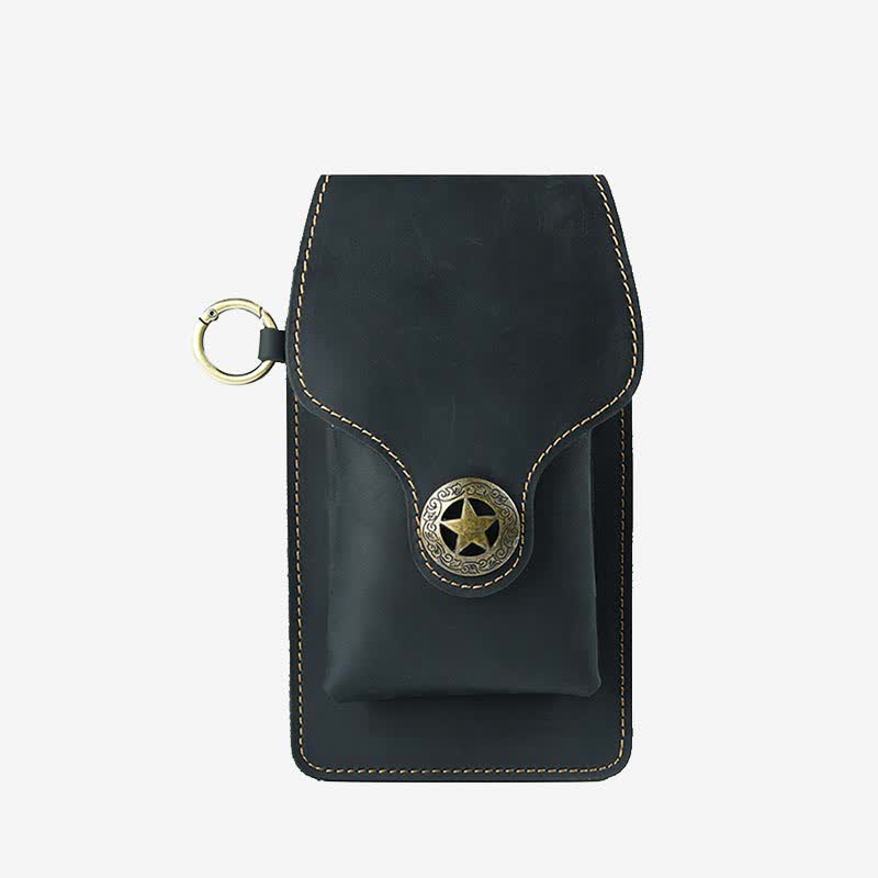 Echtes Leder Telefon Holster für Männer EDC Telefon Gürtel Pack Tasche