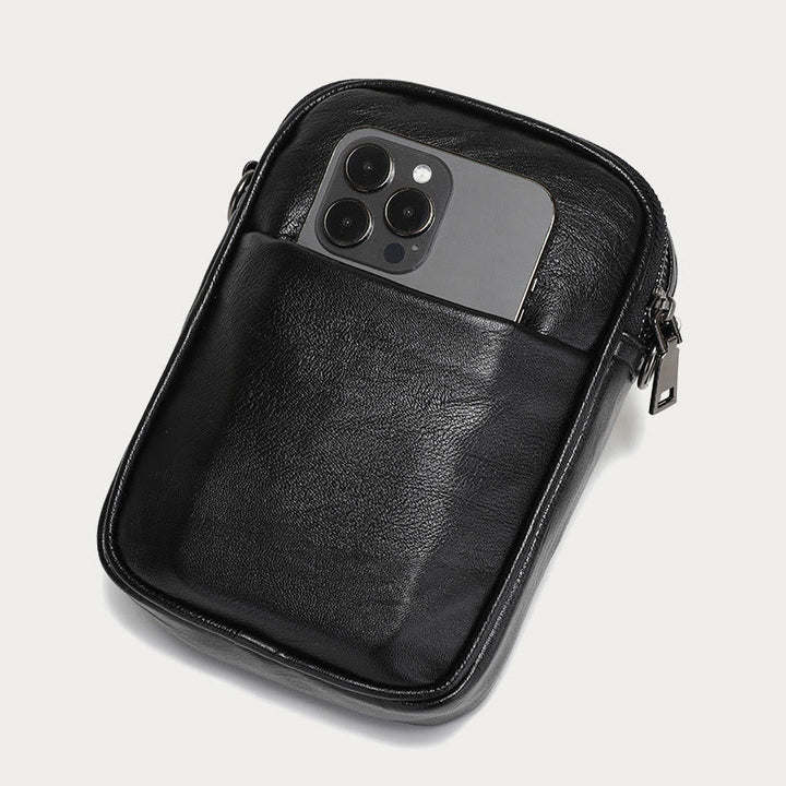 Mini-Telefontasche für Männer im Freien, Umhängetasche aus Leder