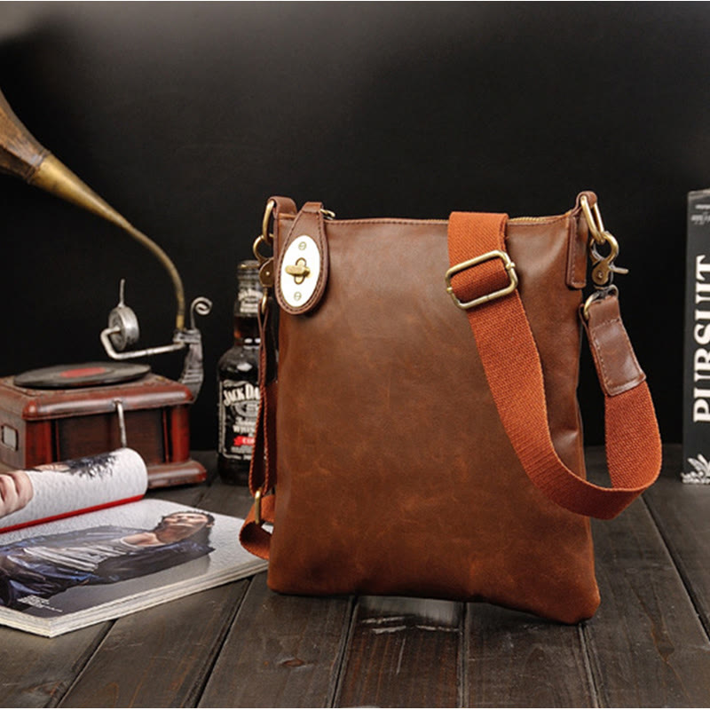 Umhängetasche für Herren, Business, einfache Umhängetasche aus Retro-Leder