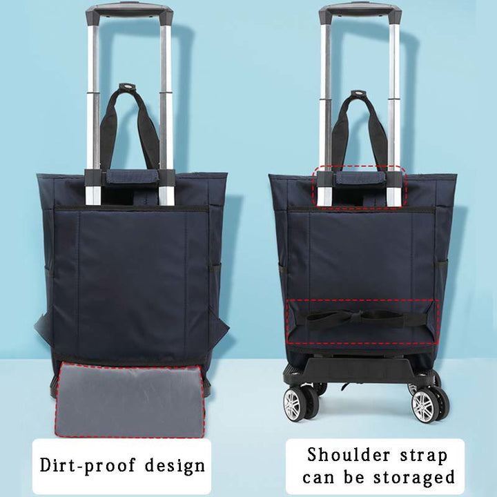 Rolltasche für kurze Reisen, leichte Einkaufshandtasche mit Zugstange