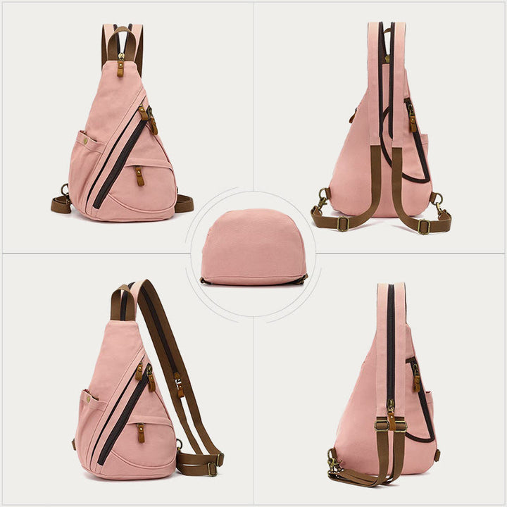 Lässiger Reise-Schulterrucksack aus Segeltuch für Damen und Herren