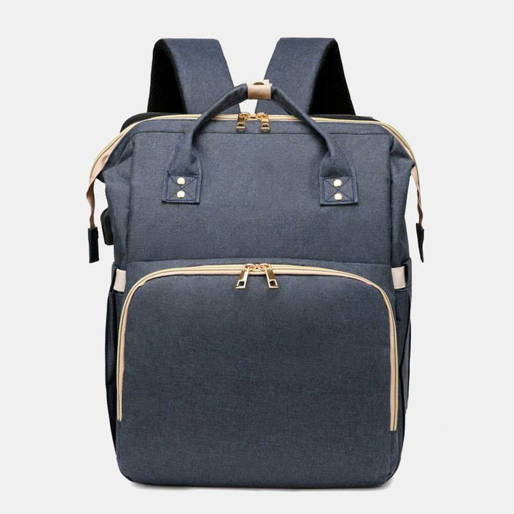 Wickeltasche, tragbarer Reiserucksack mit Wickelunterlage, USB-Aufladung 