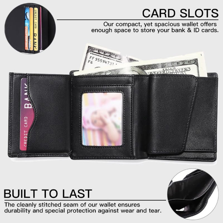 Herren Vertikale Brieftasche RFID Blocking Bifold Leder Sanfte Geldbörse