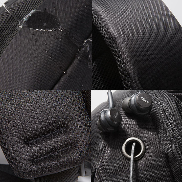 Diebstahlsichere, reflektierende Schultertasche für Herren, Ein-Schulter-Rucksack mit USB-Ladeanschluss