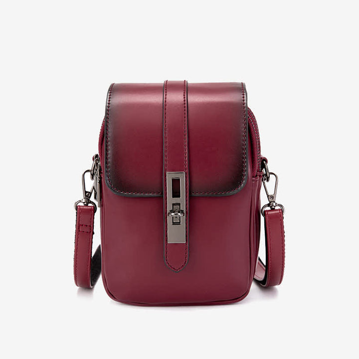 Retro-Handytasche, Mini-Umhängetasche aus Leder, Geldbörse für Damen