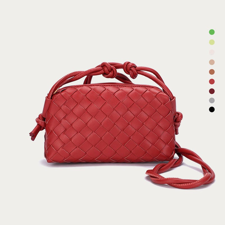 Umhängetasche für Damen, gestrickt, mit Karomuster, Handytasche