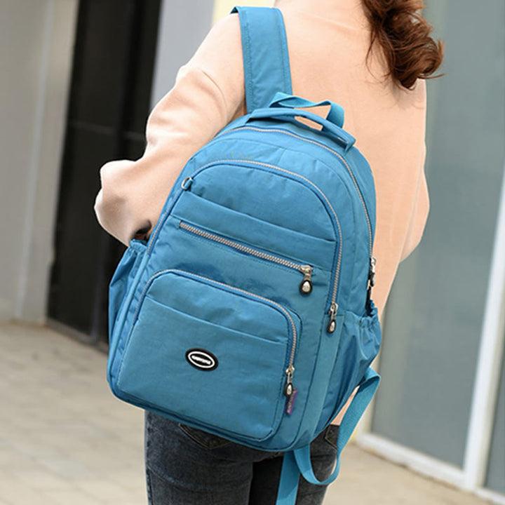 Nylon-Rucksack mit mehreren Taschen, leichter, lässiger Reise-Tagesrucksack für Damen