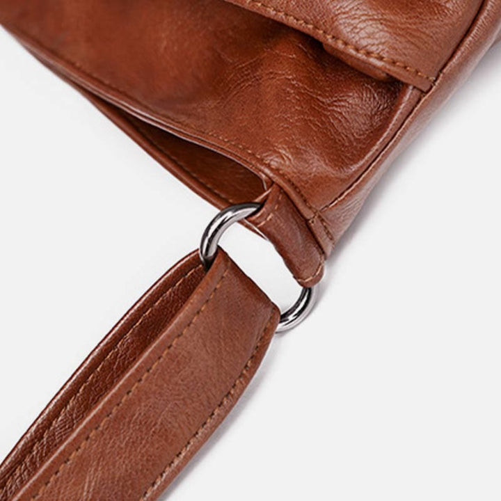 Minimalistische Kunstleder Geldbörse Dreilagig Vintage Damen Umhängetasche