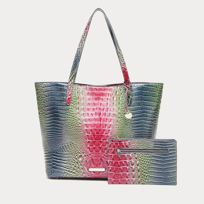 Tragetasche für Damen, tägliches Retro-Taschenset mit Krokodilmuster