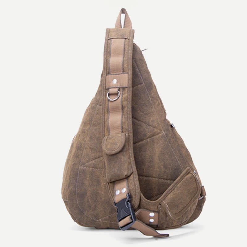Schultertasche für Herren, multifunktionale Brusttasche aus Canvas für Freizeit und Outdoor